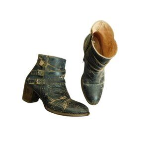 Bed Stu Size 8 Organic Tanned Leather Heeled Ankle Boots W/Box